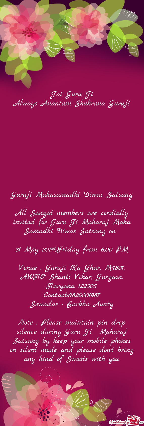 31 May 2024,Friday from 6:00 PM