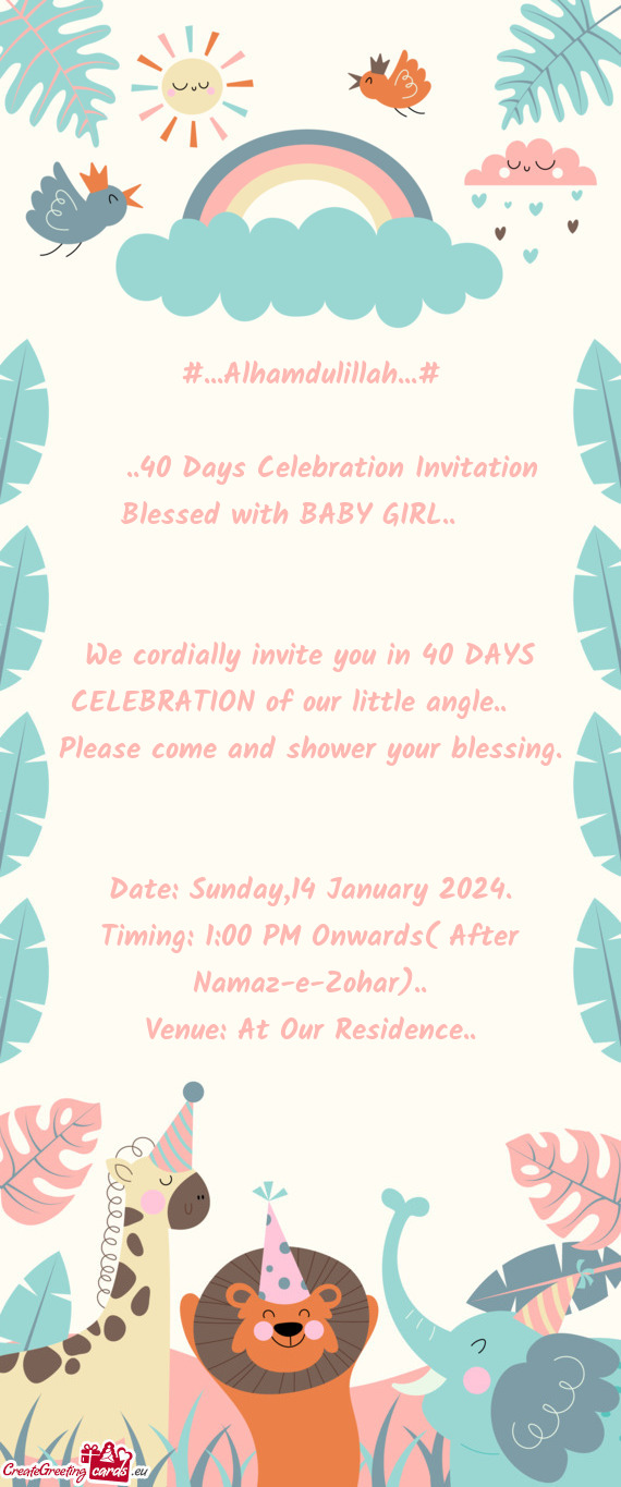 ❣️..40 Days Celebration Invitation