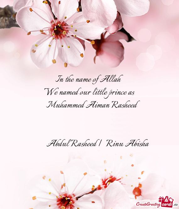 Abdul Rasheed | Rinu Abisha