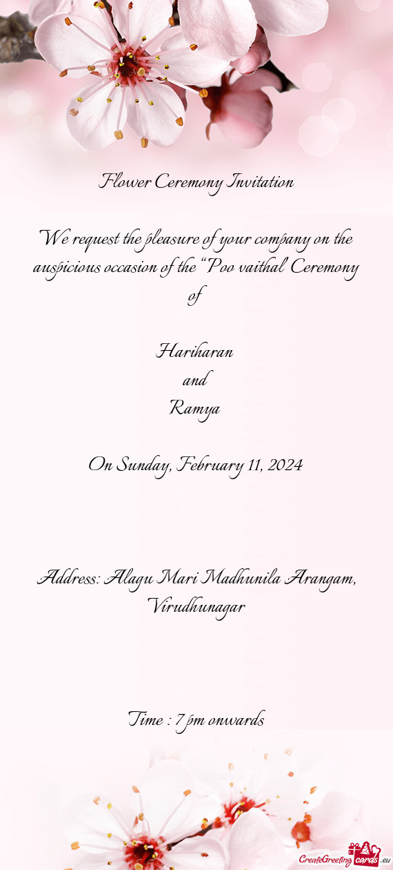 Address: Alagu Mari Madhunila Arangam, Virudhunagar