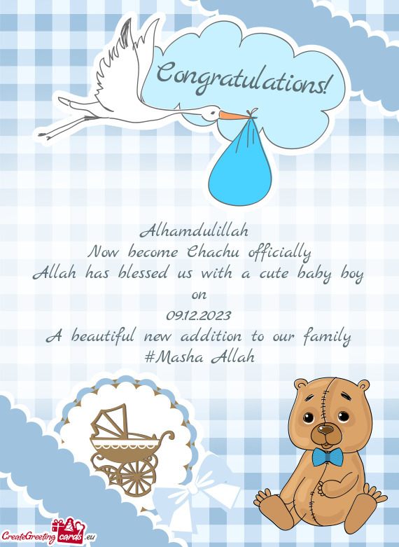 Alhamdulillah Now become Chachu officially Allah has blessed us with a cute baby boy on 09