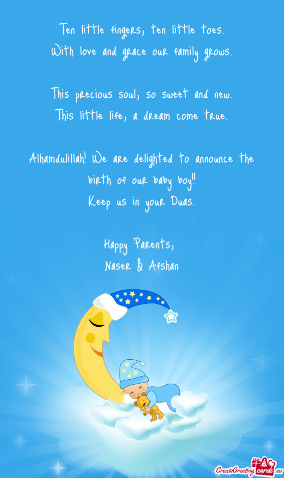 Alhamdulillah! We are delighted to announce the birth of our baby boy!!
 Keep us in your Duas