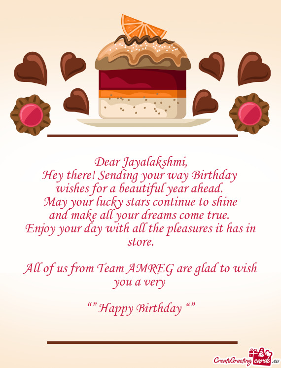 All of us from Team AMREG are glad to wish you a very