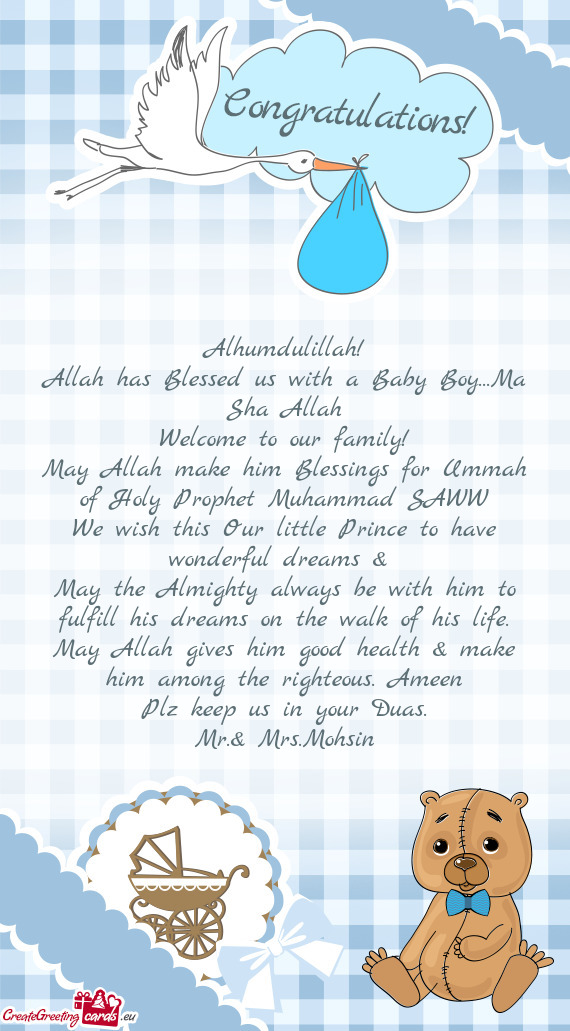 Allah has Blessed us with a Baby Boy...Ma Sha Allah