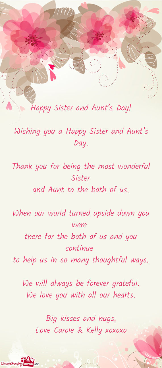 And Aunt to the both of us