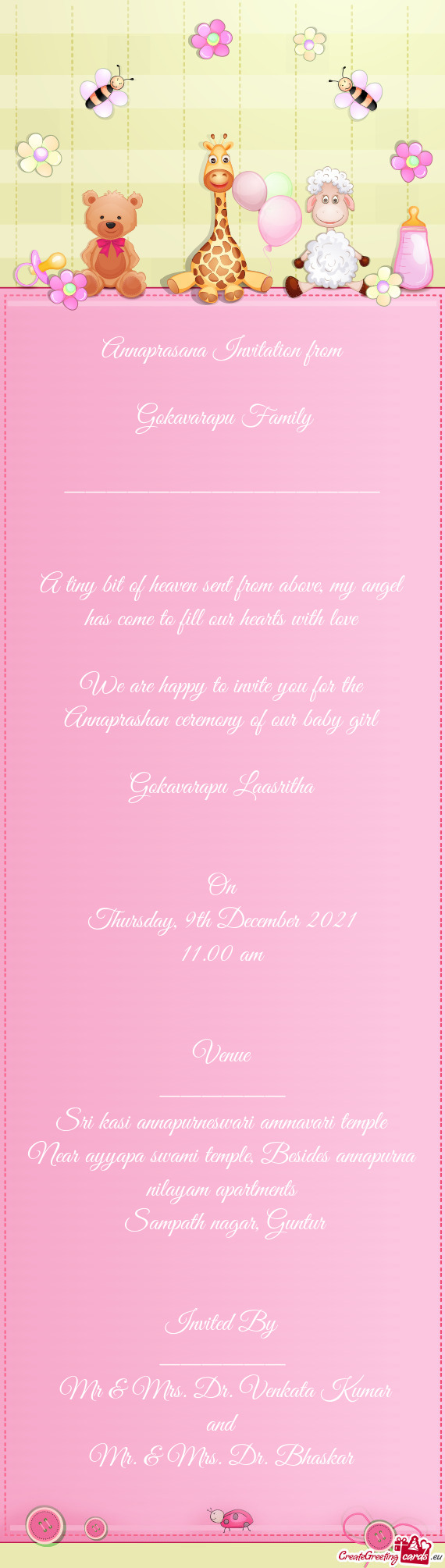 Annaprasana Invitation from