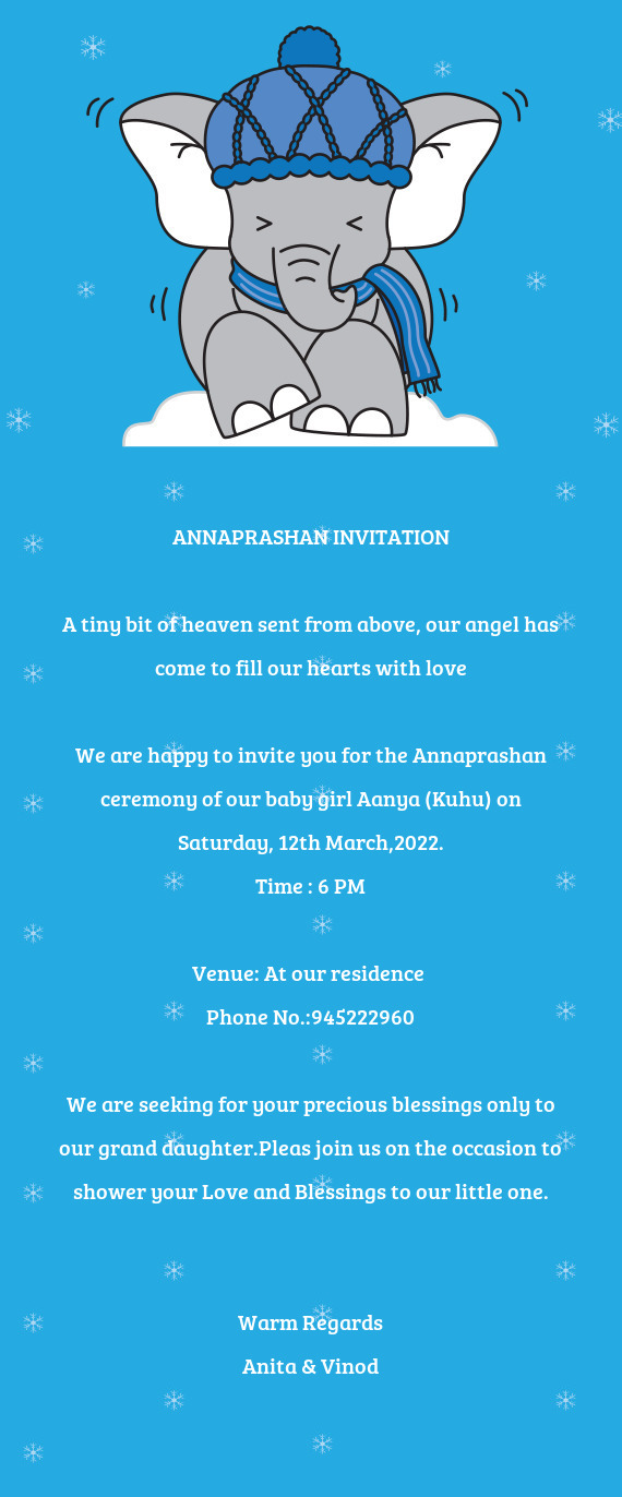 ANNAPRASHAN INVITATION
 
 A tiny bit of heaven sent from above