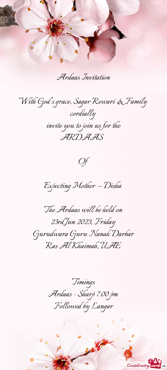 Ardaas Invitation