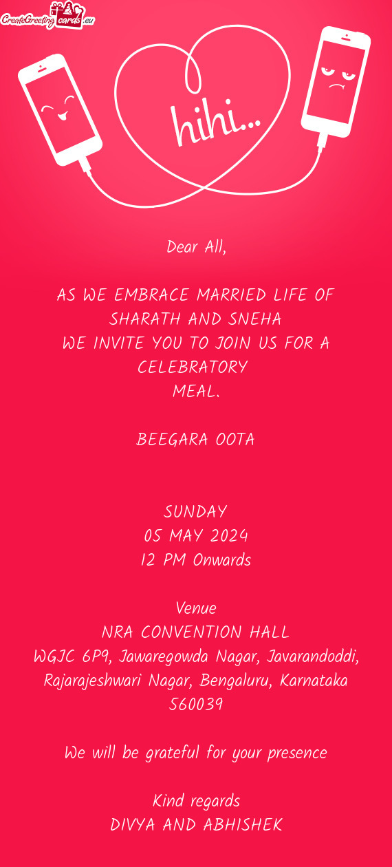 AS WE EMBRACE MARRIED LIFE OF SHARATH AND SNEHA