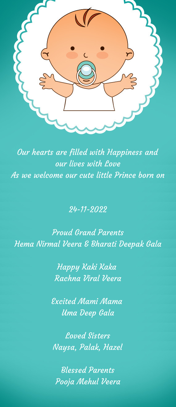 As we welcome our cute little Prince born on