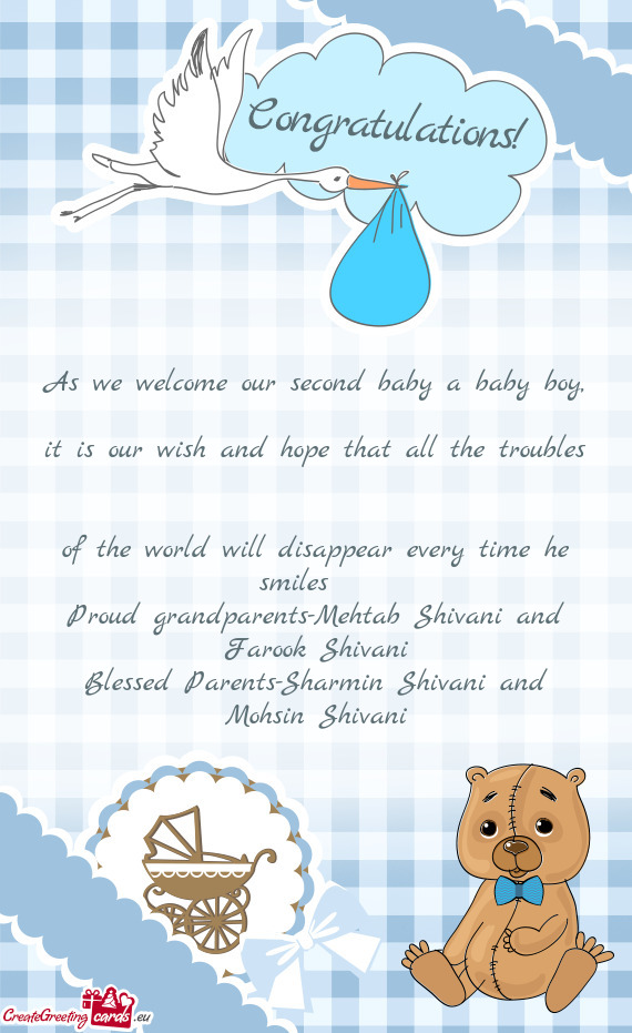 As we welcome our second baby a baby boy