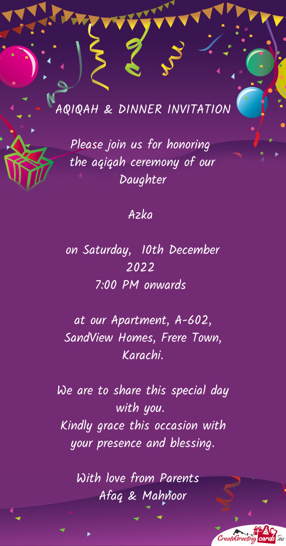 At our Apartment, A-602, SandView Homes, Frere Town, Karachi