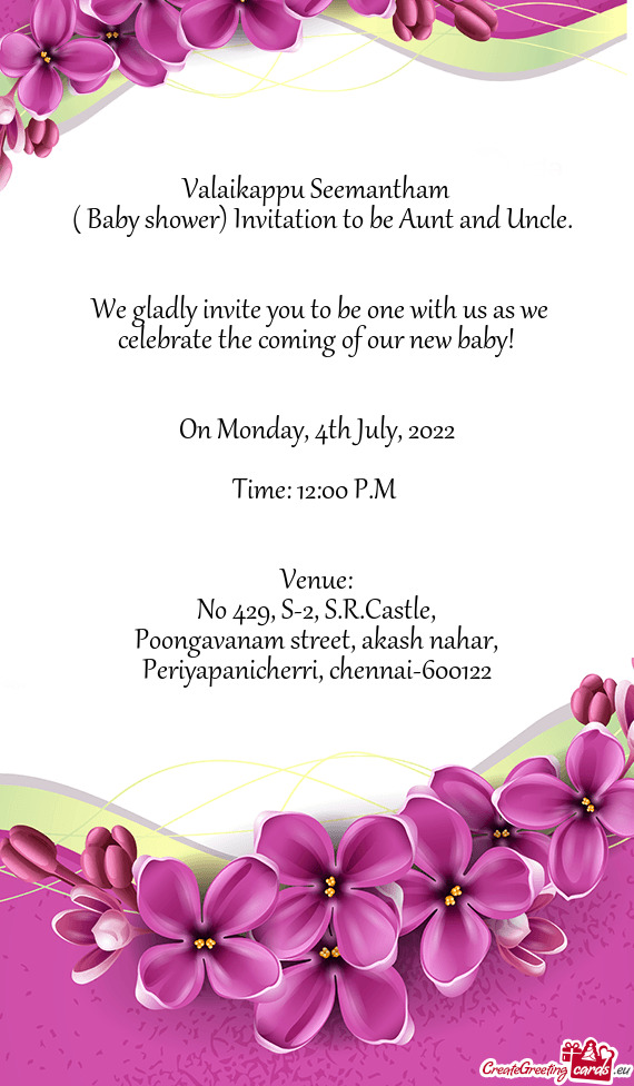 ( Baby shower) Invitation to be Aunt and Uncle