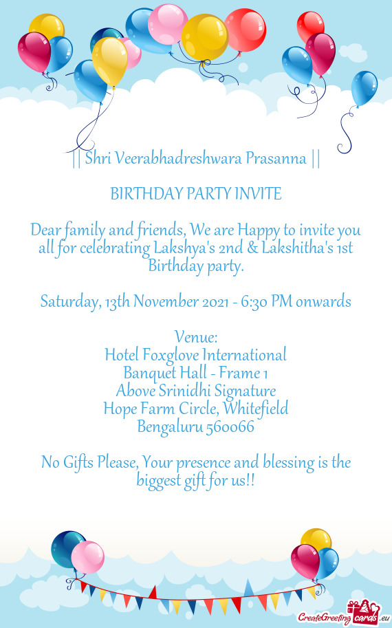BIRTHDAY PARTY INVITE