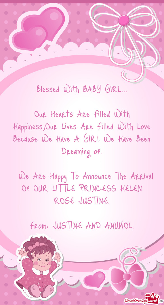 Blessed With BABY GIRL…