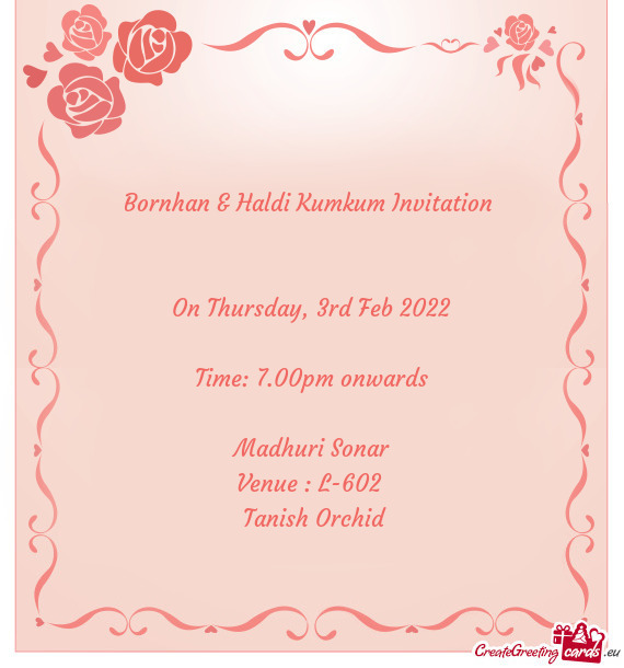 Bornhan & Haldi Kumkum Invitation