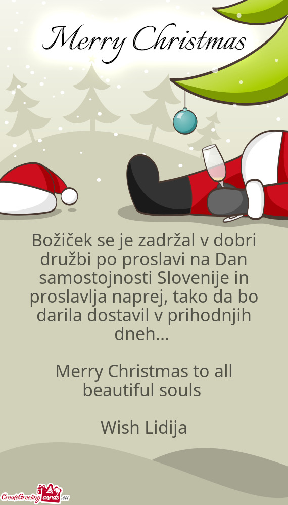 Božiček se je zadržal v dobri družbi po proslavi na Dan samostojnosti Slovenije in proslavlja na