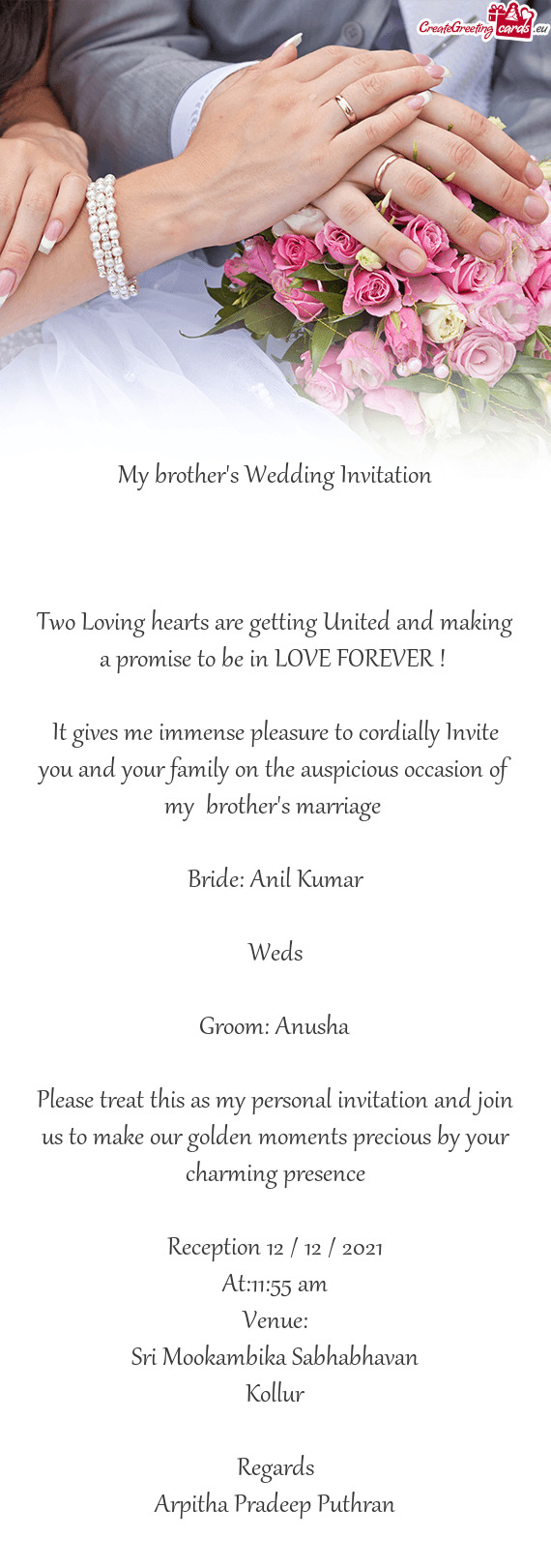 Bride: Anil Kumar