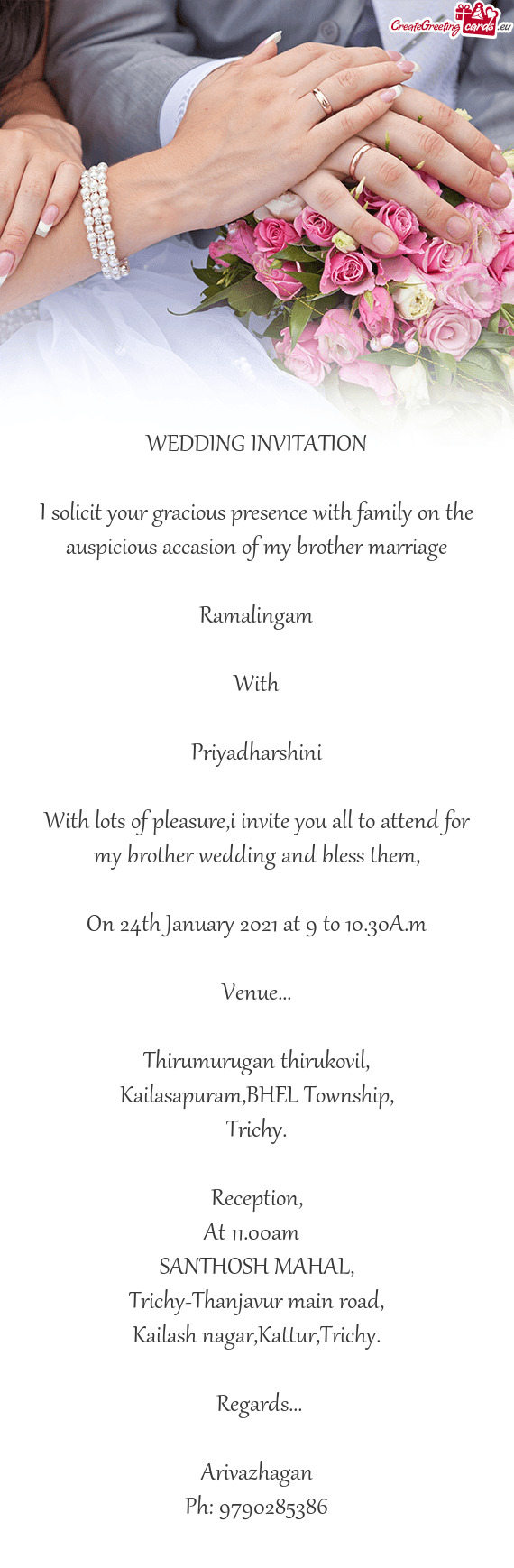 Brother marriage
 
 Ramalingam
 
 With
 
 Priyadharshini
 
 With lots of pleasure