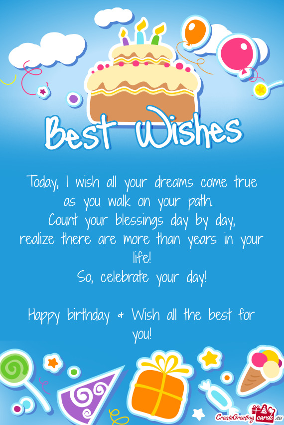 Celebrate your day!
 
 Happy birthday & Wish all the best for you