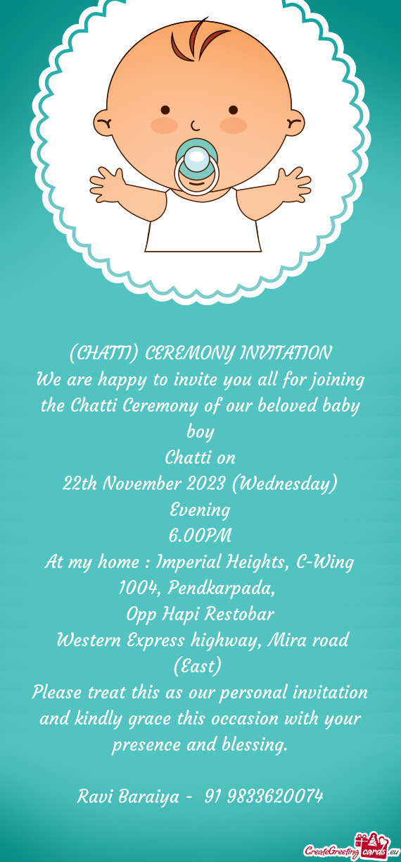 (CHATTI) CEREMONY INVITATION