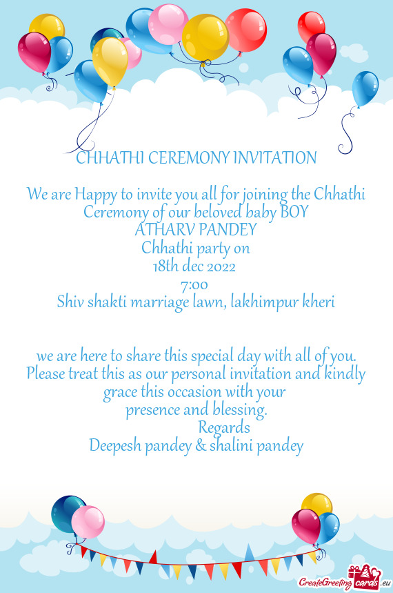 Chhathi party on