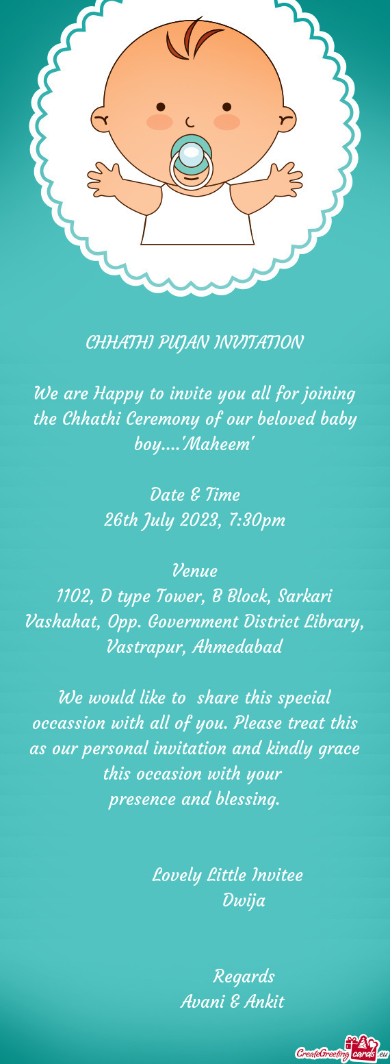 CHHATHI PUJAN INVITATION