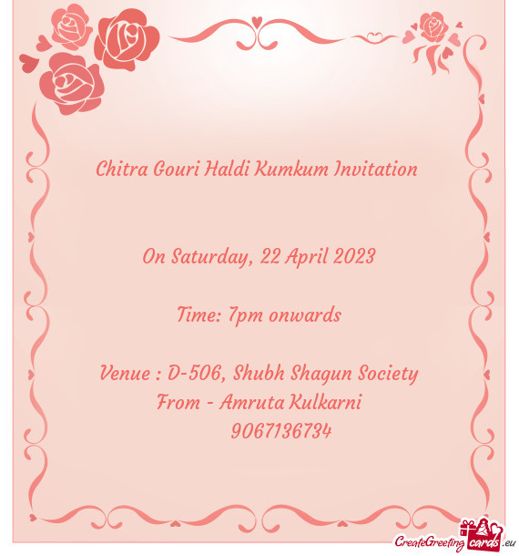 Chitra Gouri Haldi Kumkum Invitation
