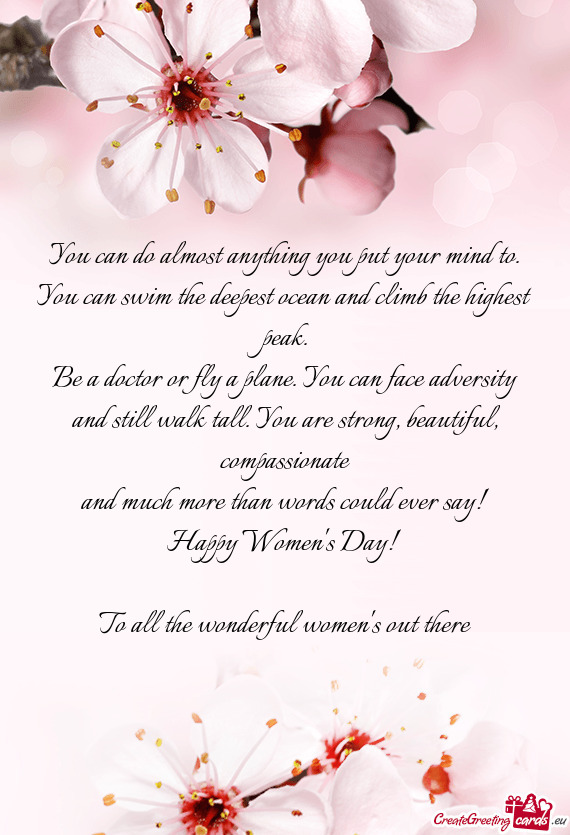 Compassionate
 and much more than words could ever say!
 Happy Women