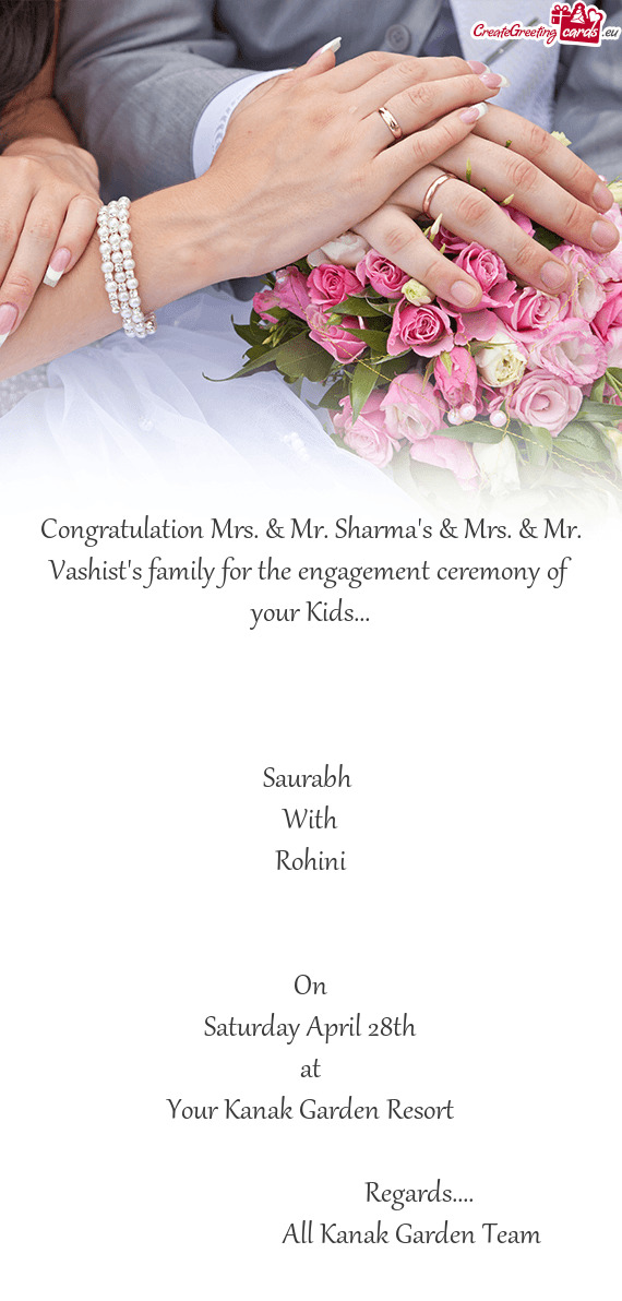Congratulation Mrs. & Mr. Sharma