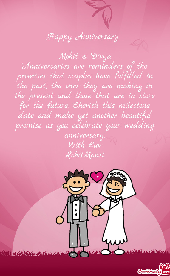 D make yet another beautiful promise as you celebrate your wedding anniversary"