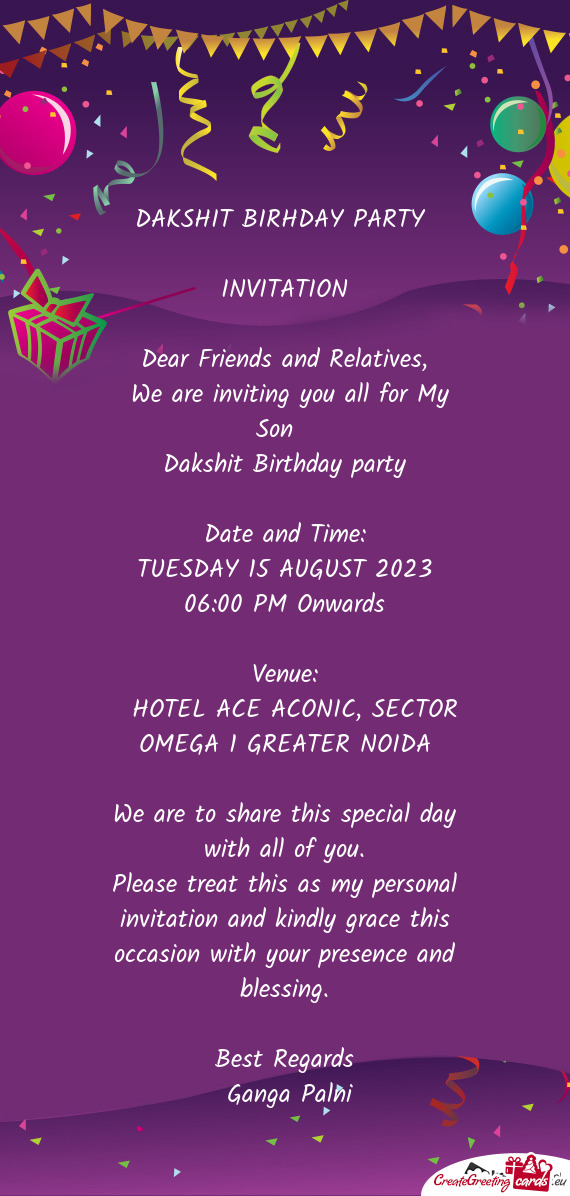 Dakshit Birthday party