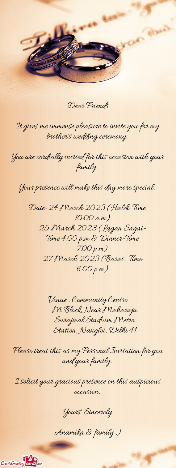 Date: 24 March 2023 (Haldi-Time