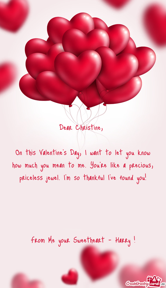 Dear Christine