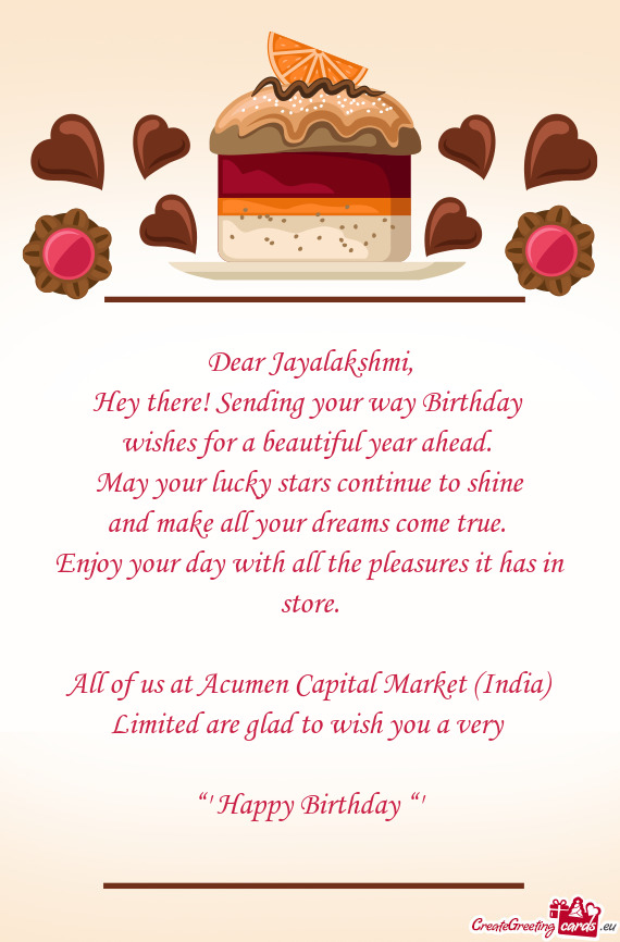 Dear Jayalakshmi