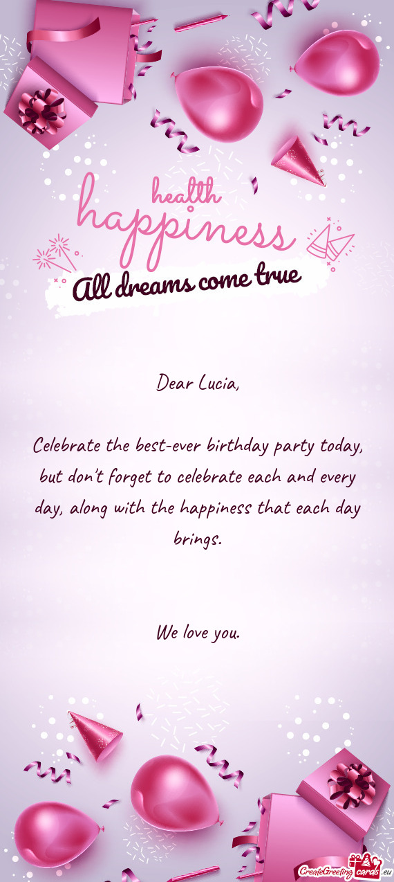 Dear Lucia