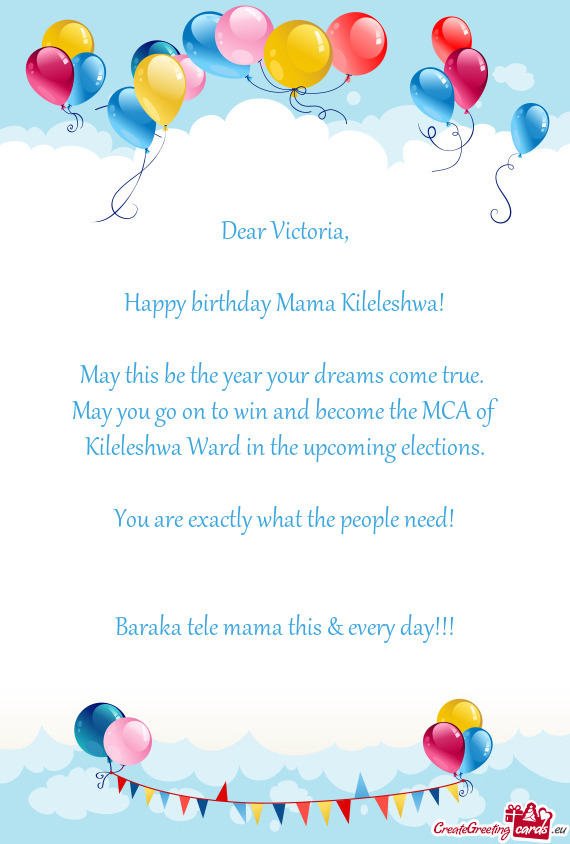 Dear Victoria