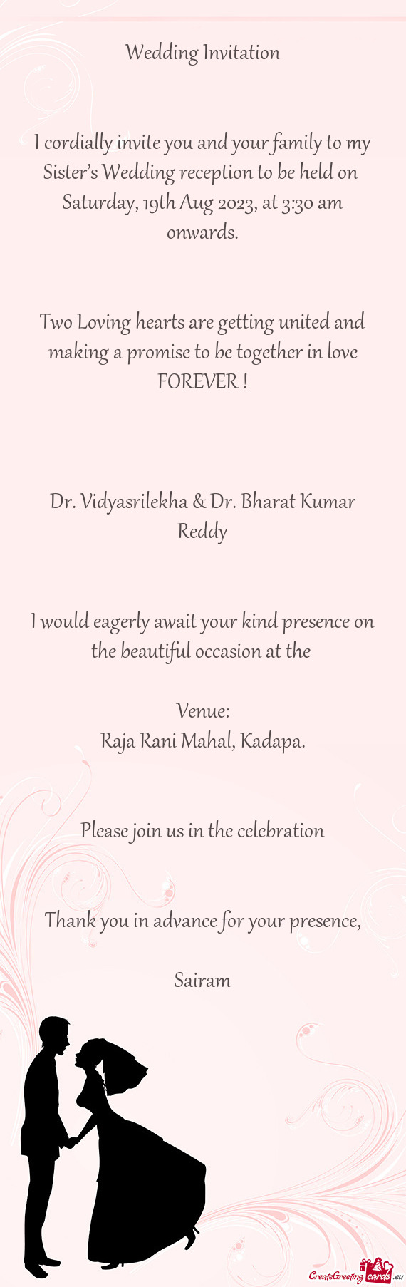 Dr. Vidyasrilekha & Dr. Bharat Kumar Reddy