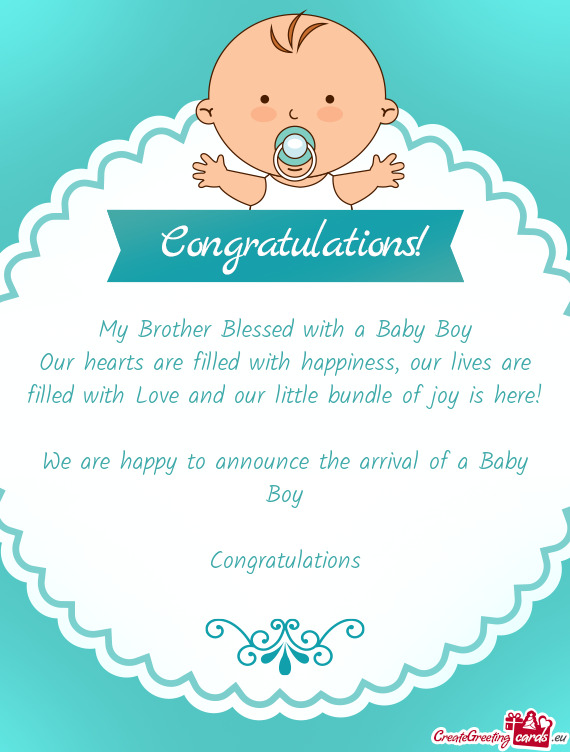 E arrival of a Baby Boy Congratulations