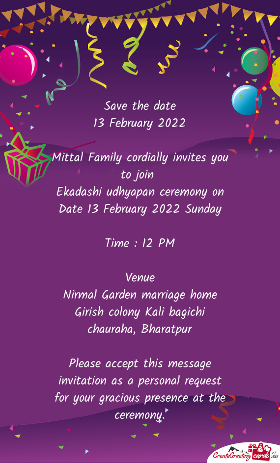 Ekadashi udhyapan ceremony on Date 13 February 2022 Sunday