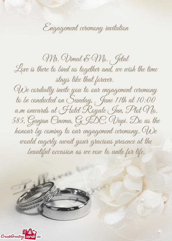 Engagement ceremony invitation