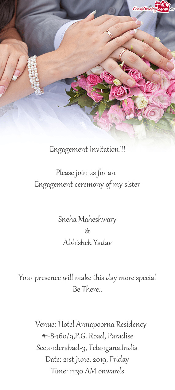 Engagement ceremony of my sister