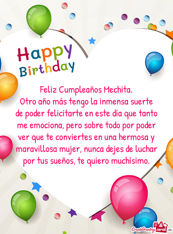 Feliz Cumpleaños Mechita