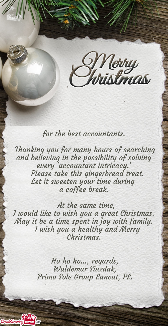 For the best accountants