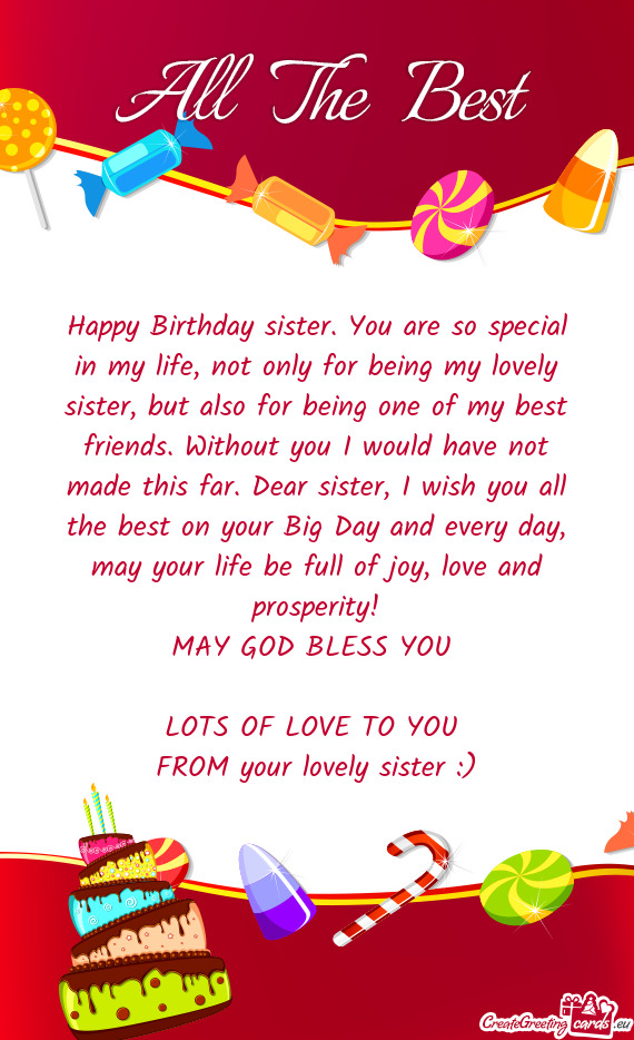FROM your lovely sister :)