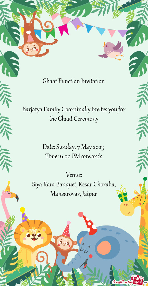 Ghaat Function Invitation
