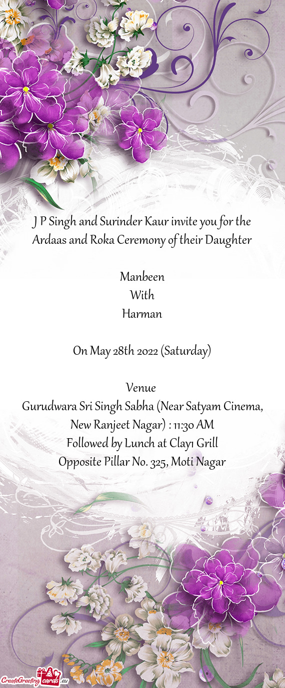 Gurudwara Sri Singh Sabha (Near Satyam Cinema, New Ranjeet Nagar) : 11:30 AM