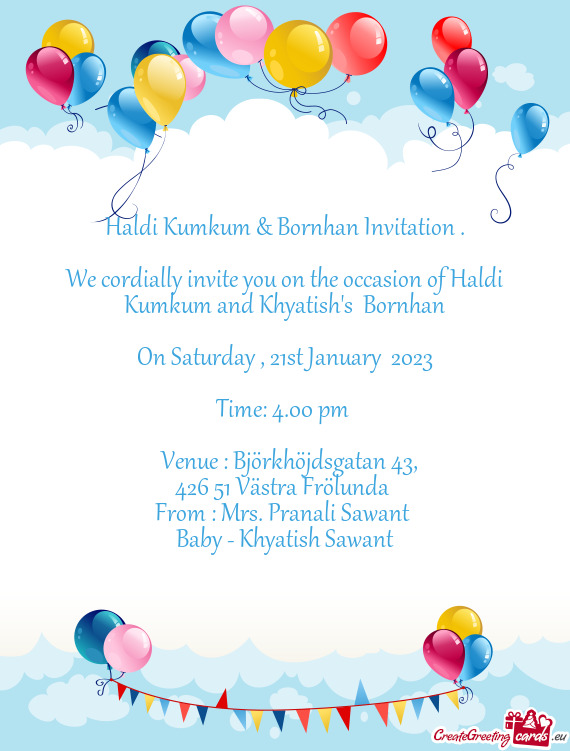 Haldi Kumkum & Bornhan Invitation