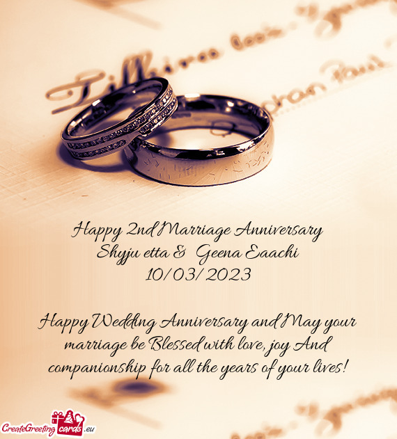 Happy 2nd Marriage Anniversary