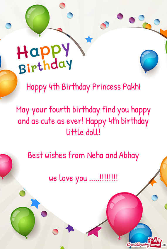 Happy 4th Birthday Princess Pakhi